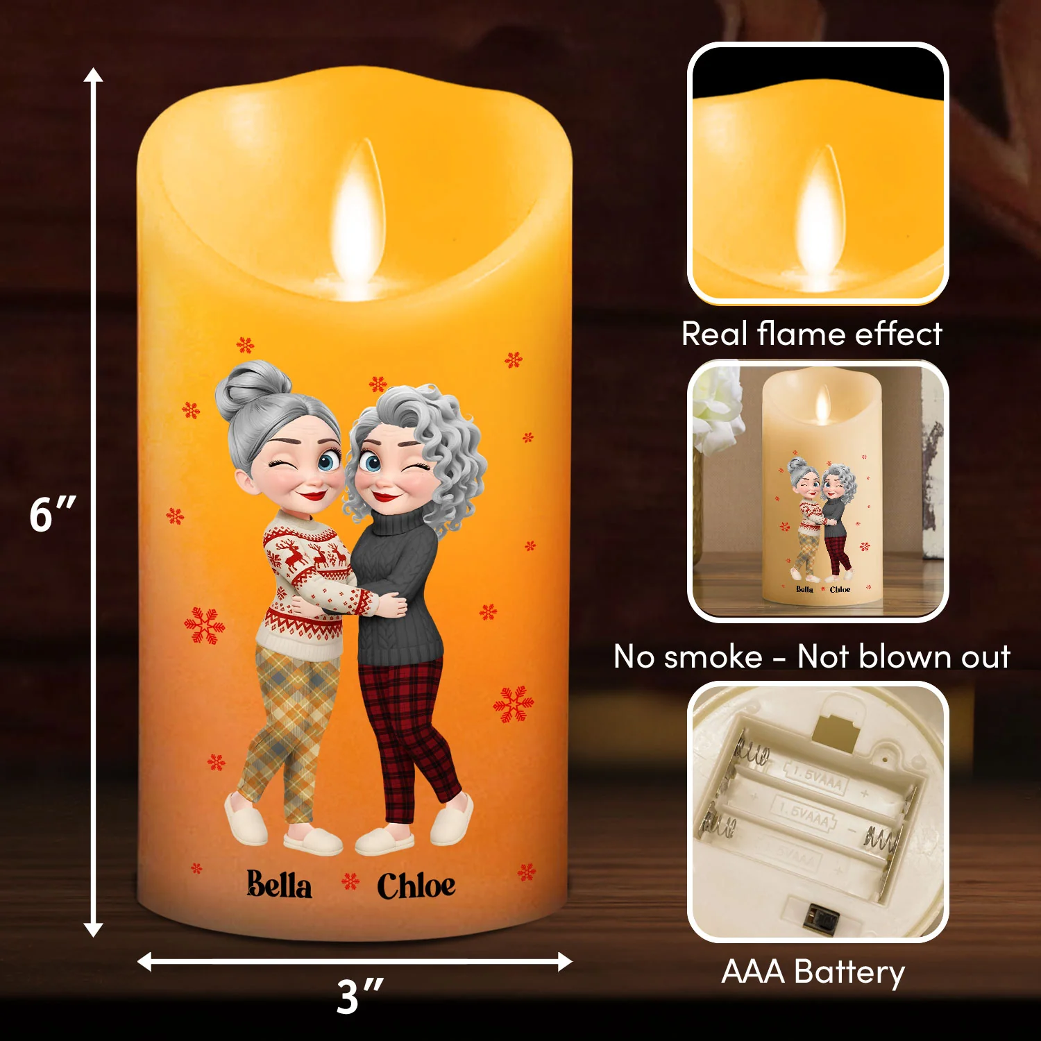 Warm Wishes - Personalized Custom LED Candle - Image 5