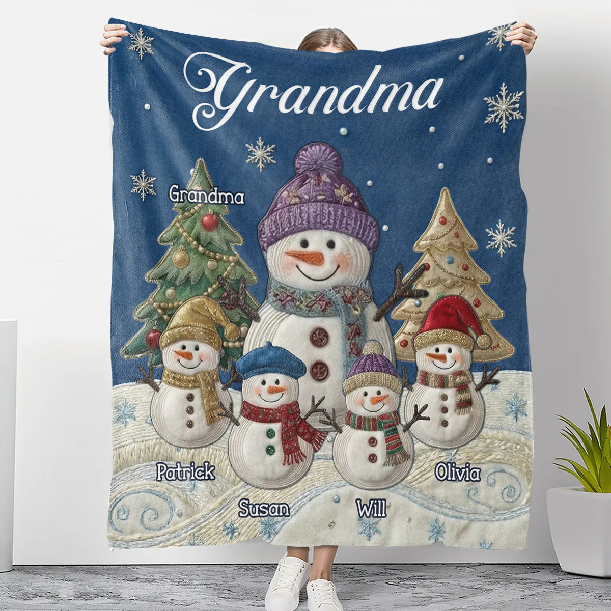Warmth From Grandma - Personalized Custom Fleece Blanket