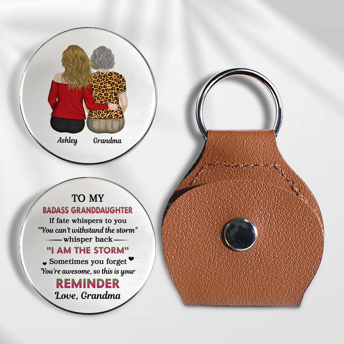 Warrior Granddaughter - Personalized Custom Pocket Hug - Image 5