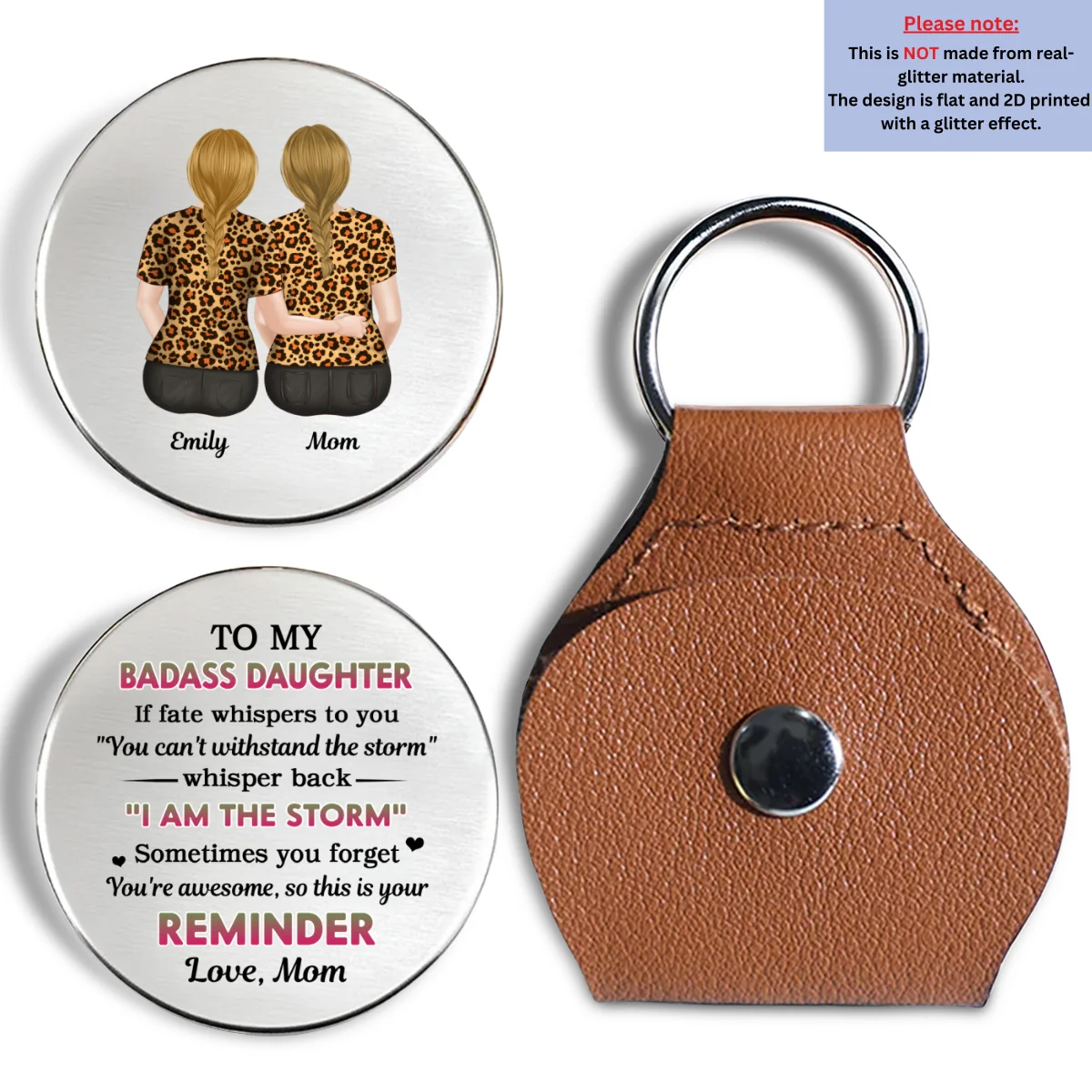 Warrior Granddaughter - Personalized Custom Pocket Hug - Image 7