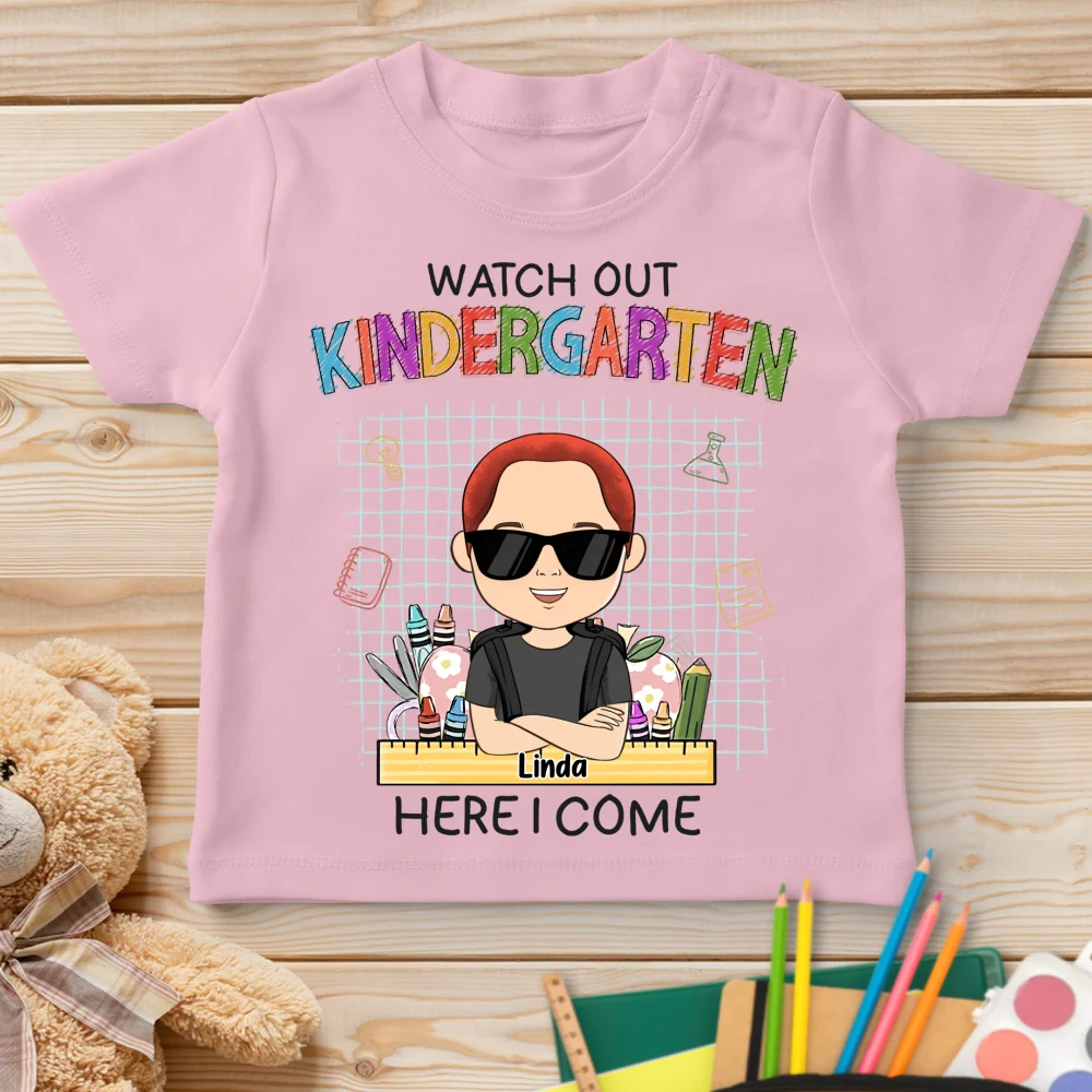 Watch Out First Grade Here I Come - Personalized Custom Youth T-shirt - Image 10