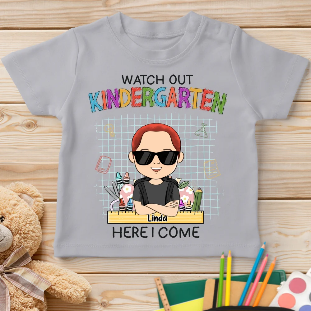 Watch Out First Grade Here I Come - Personalized Custom Youth T-shirt - Image 9