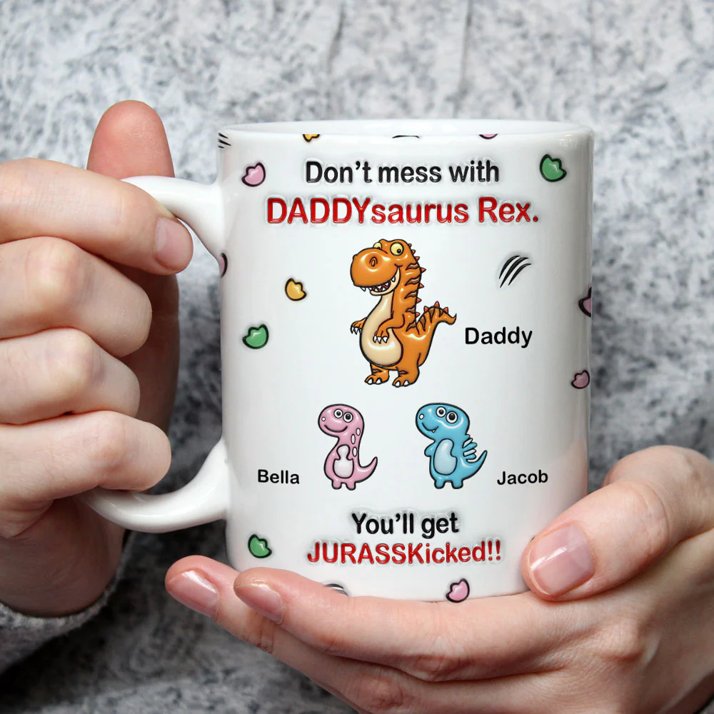 Watch Out For Grandpasaurus Rex - Personalized Custom 3D Inflated Effect Mug - Image 3