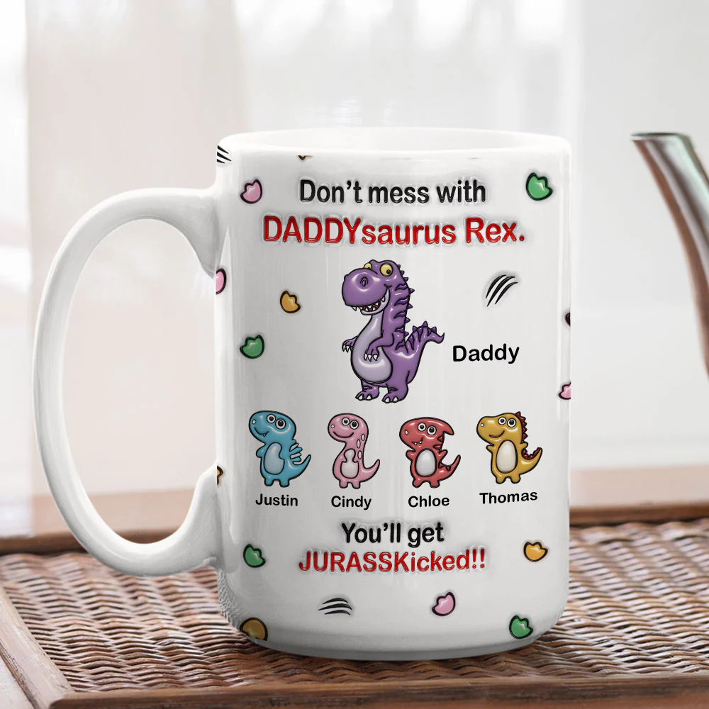 Watch Out For Grandpasaurus Rex - Personalized Custom 3D Inflated Effect Mug - Image 7
