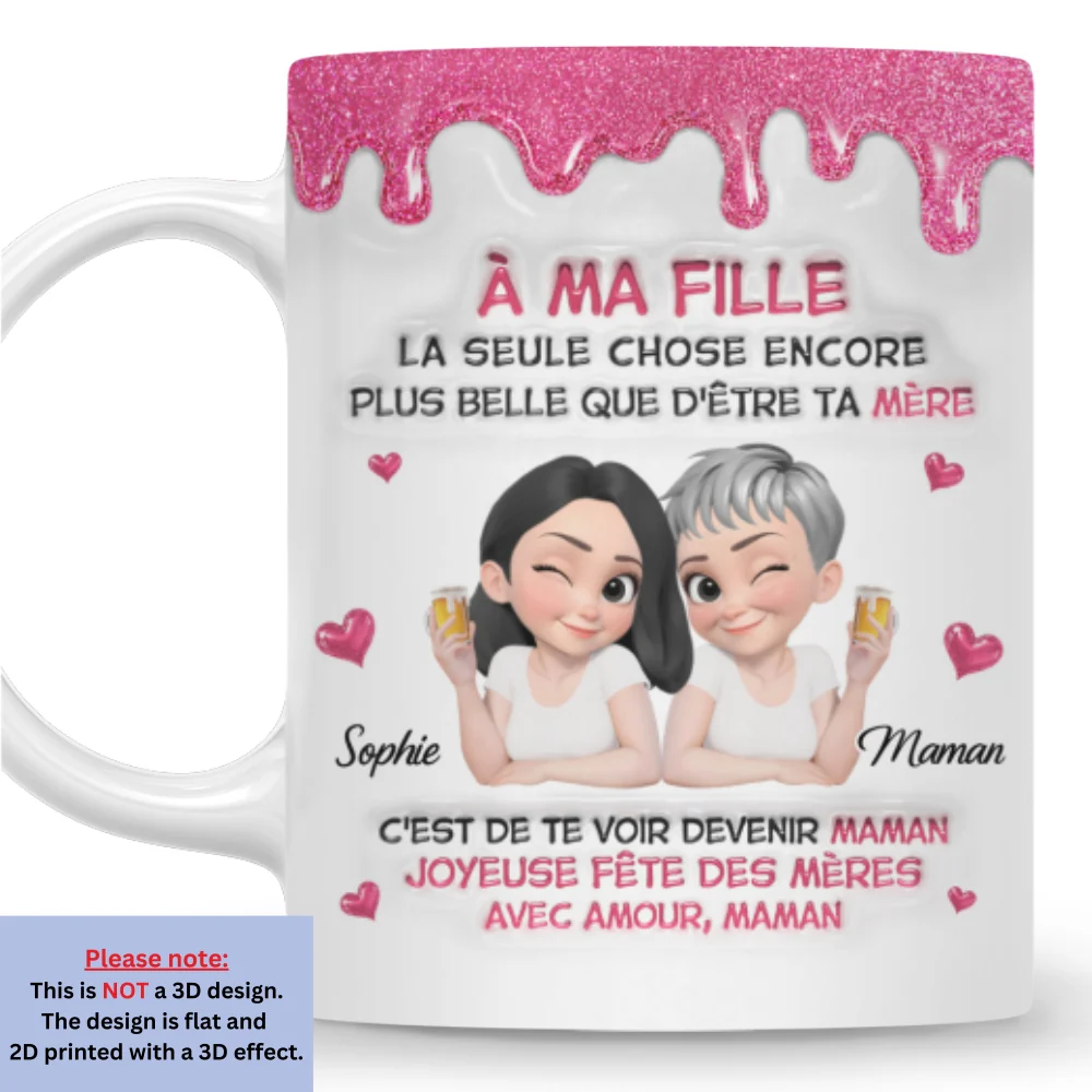 Watching Daughter Be A Mom French - Personalized Custom 3D Inflated Effect Mug - Image 7
