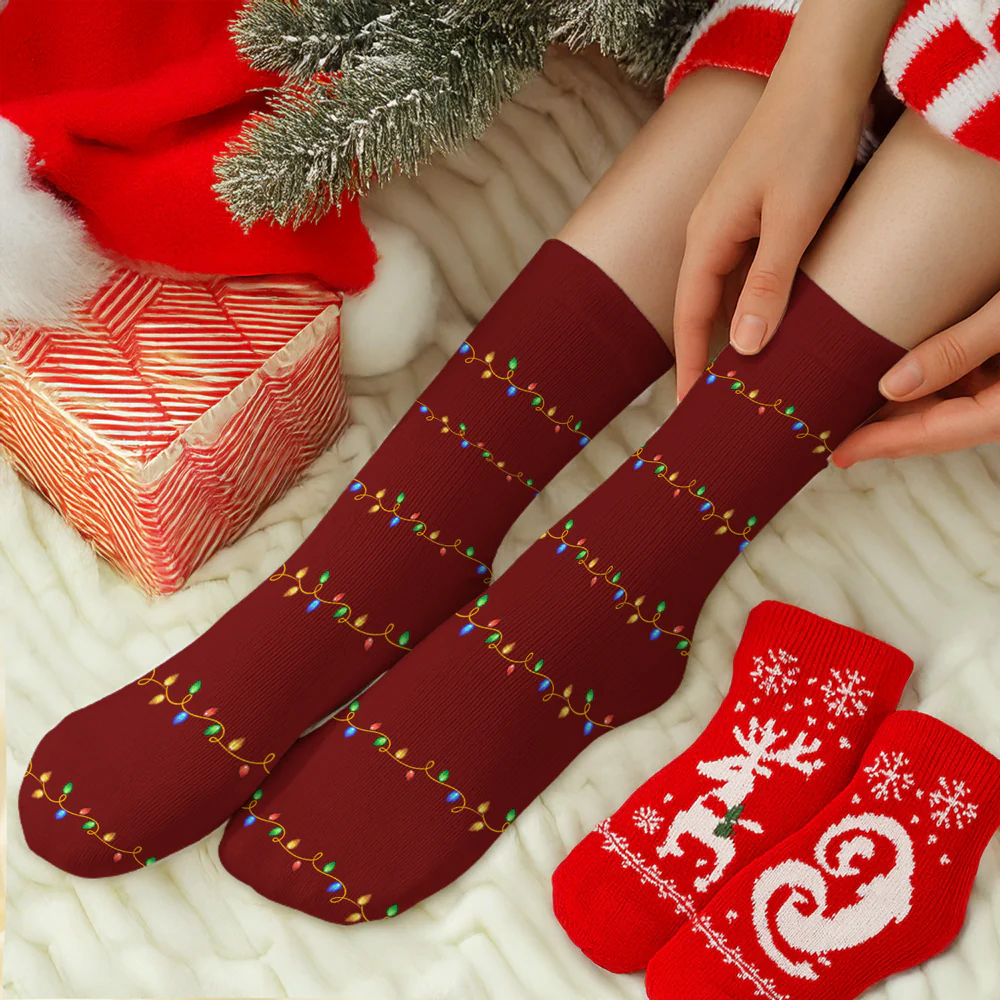 Watching Movies - Personalized Custom Crew Socks - Image 2