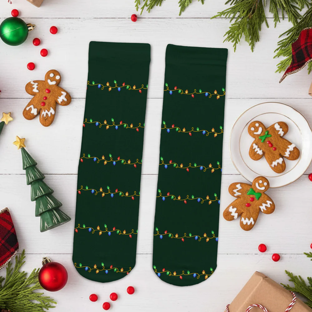Watching Movies - Personalized Custom Crew Socks - Image 3