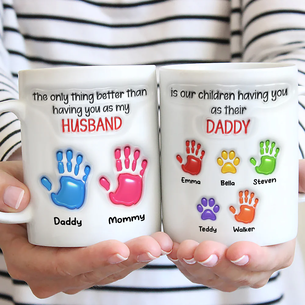 Watching You Be A Dad Husband - Personalized Custom 3D Inflated Effect Mug - Image 3