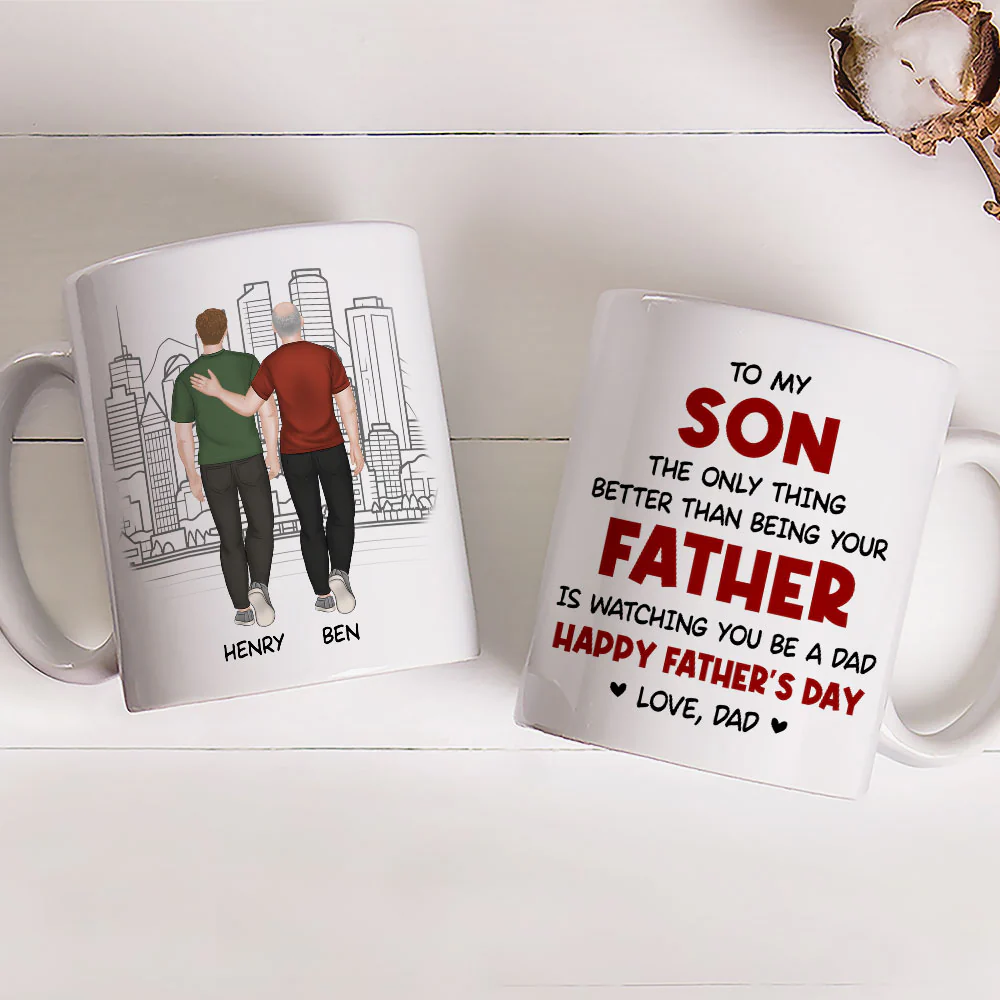 Watching You Be A Dad My Son - Personalized Custom Coffee Mug - Image 6