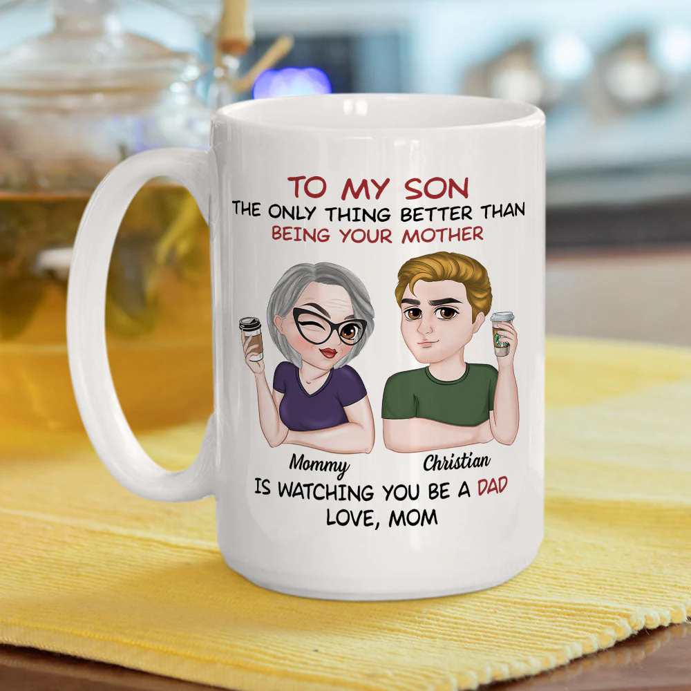 Watching You Be A Dad - Personalized Custom Coffee Mug - Image 4