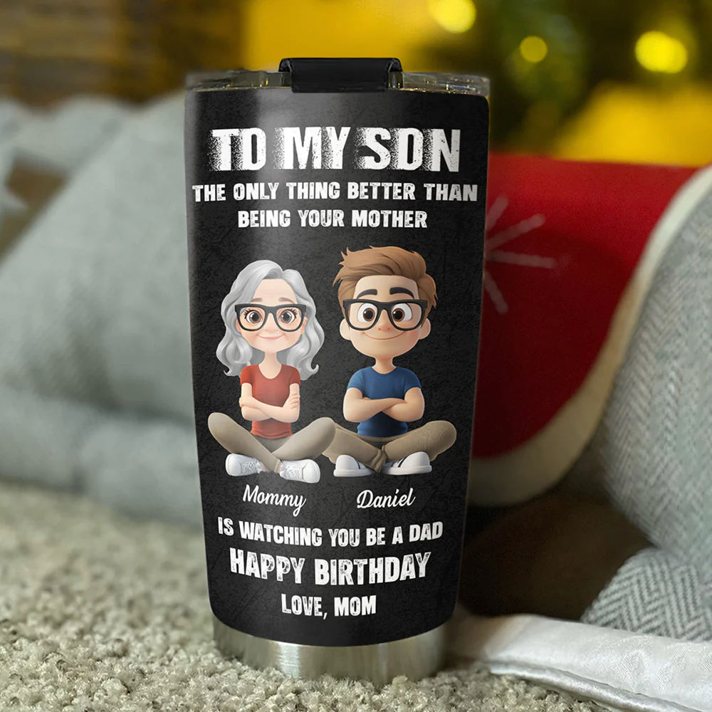 Watching You Be A Daddy - Personalized Custom Tumbler - Image 2