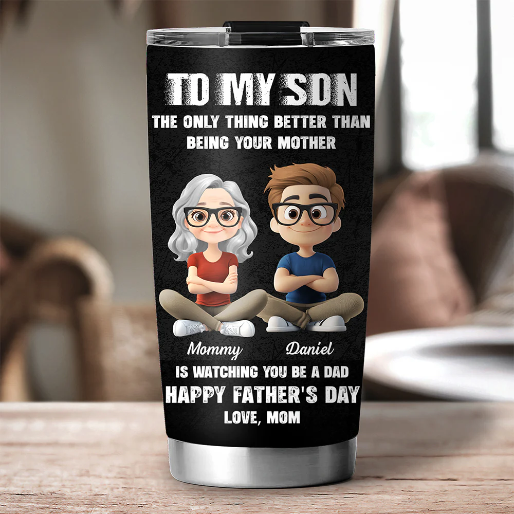 Watching You Be A Daddy - Personalized Custom Tumbler - Image 3
