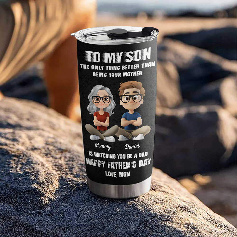 Watching You Be A Daddy - Personalized Custom Tumbler - Image 4