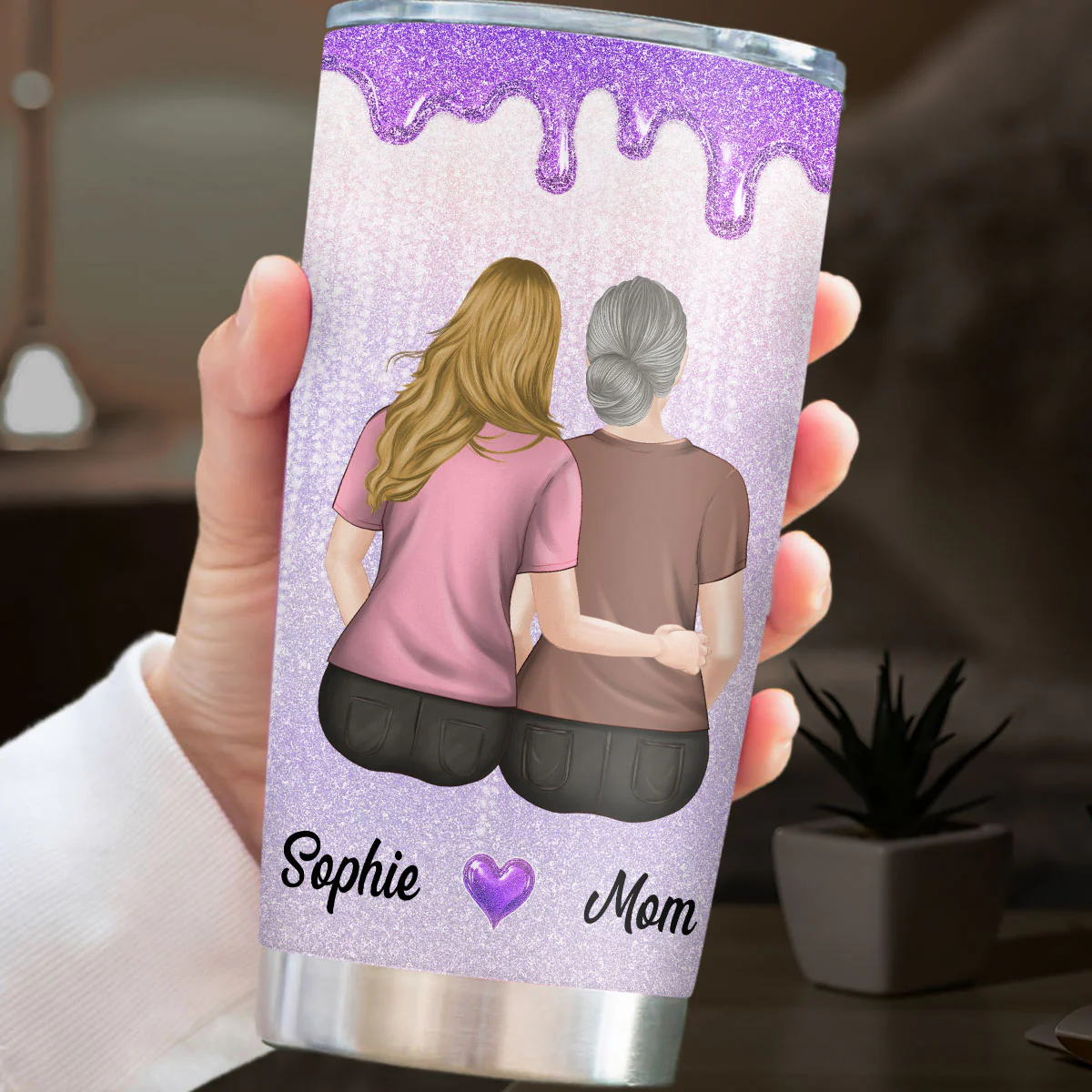 Watching You Be A Mom My Daughter - Personalized Custom 3D Effect Tumbler - Image 3