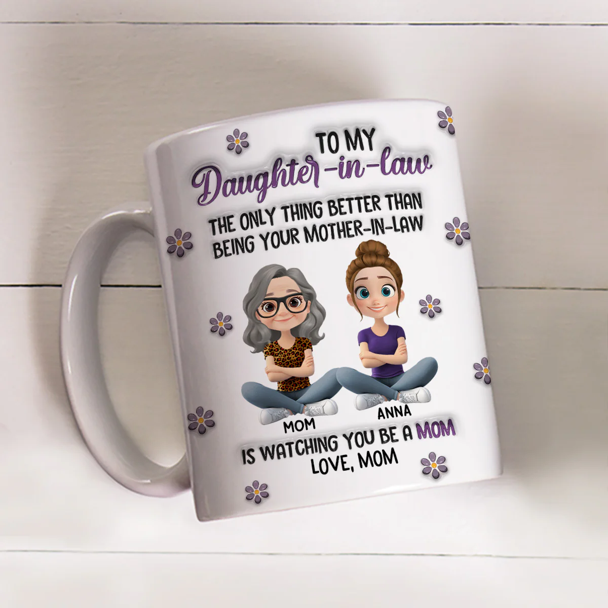 Watching You Be A Mom My Daughter - Personalized Custom 3D Inflated Effect Mug - Image 2