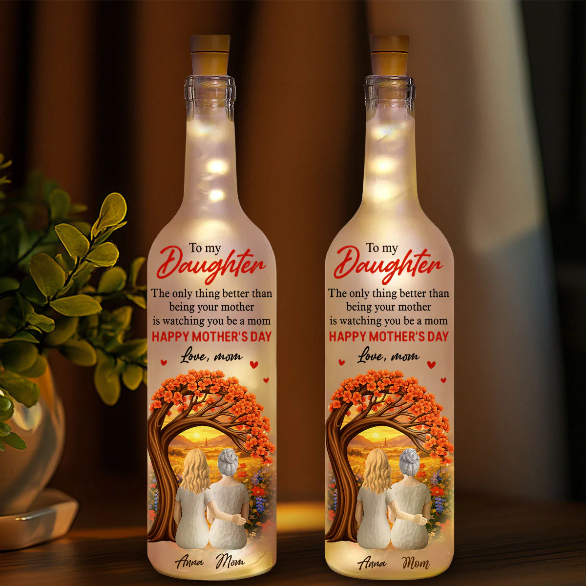 Watching You Be A Mom - Personalized Custom Bottle Lamp