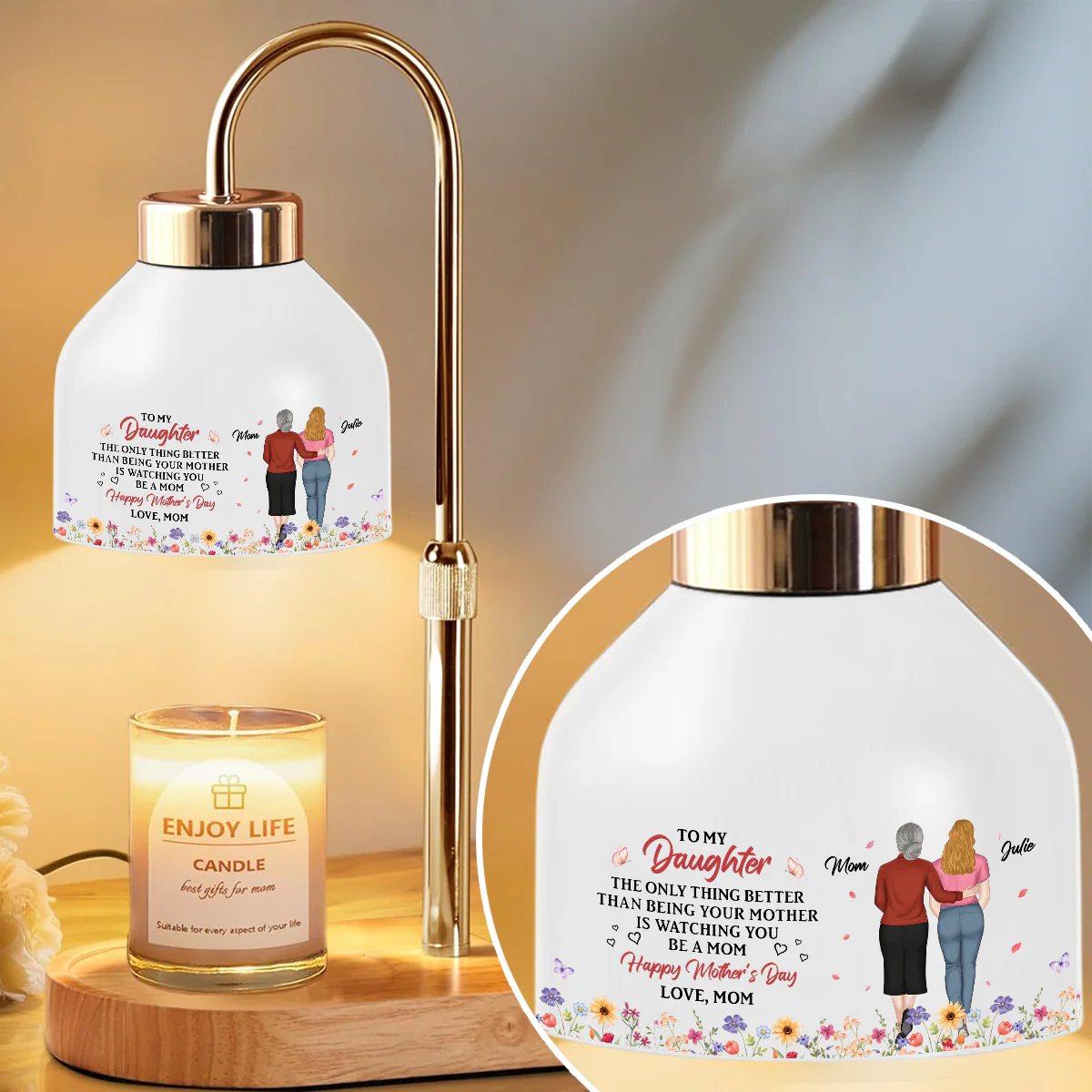 Watching You Be A Mom - Personalized Custom Candle Warmer Lamp