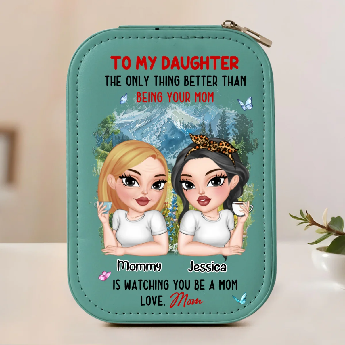 Watching You Be A Mom - Personalized Custom Jewelry Box With LED Mirror - Image 9