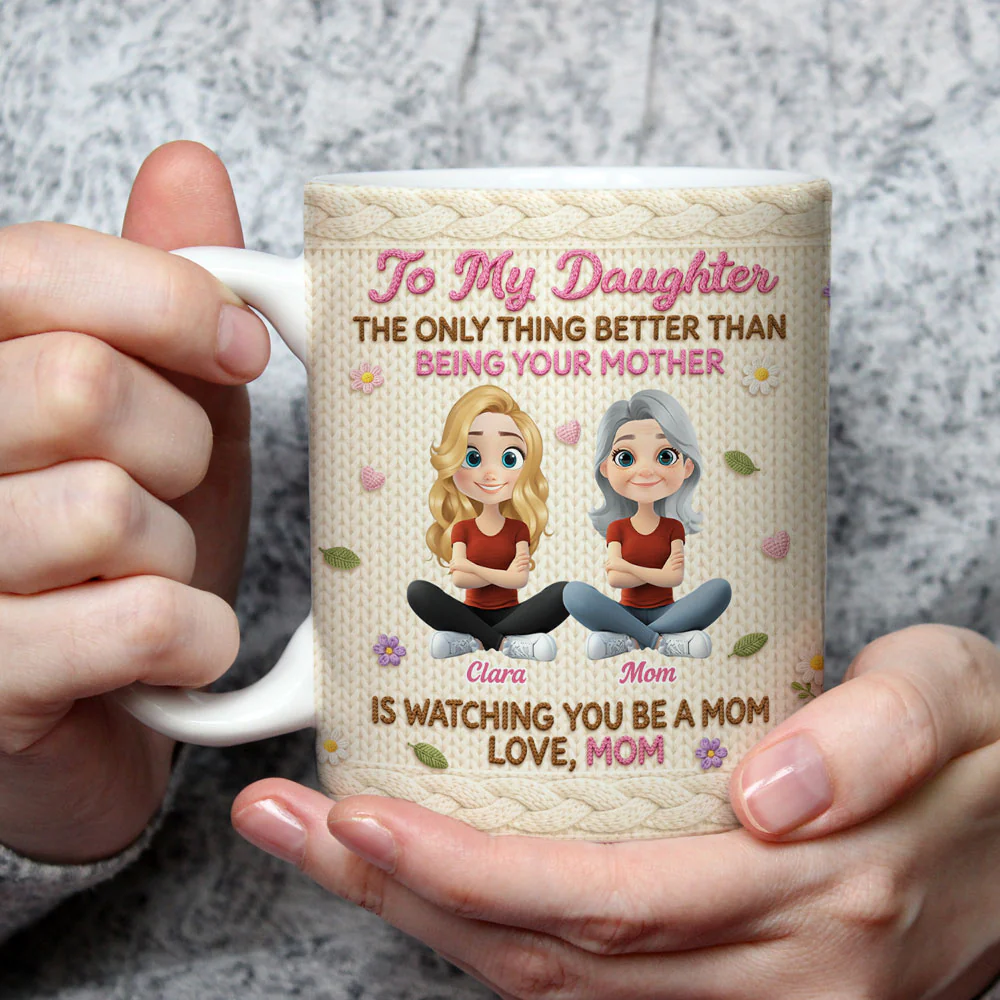 Watching You Be A Mom Ver Crochet - Personalized Custom 3D Effect Coffee Mug - Image 2