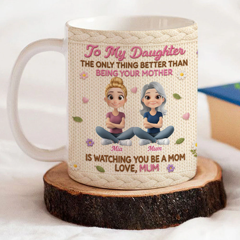 Watching You Be A Mom Ver Crochet - Personalized Custom 3D Effect Coffee Mug - Image 3