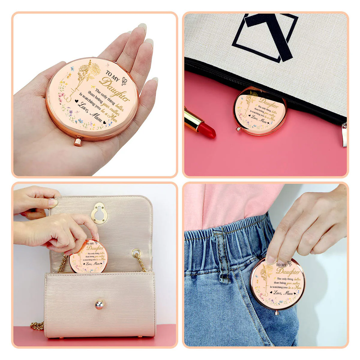 Watching You Be A Mother - Personalized Custom Compact Mirror - Image 2