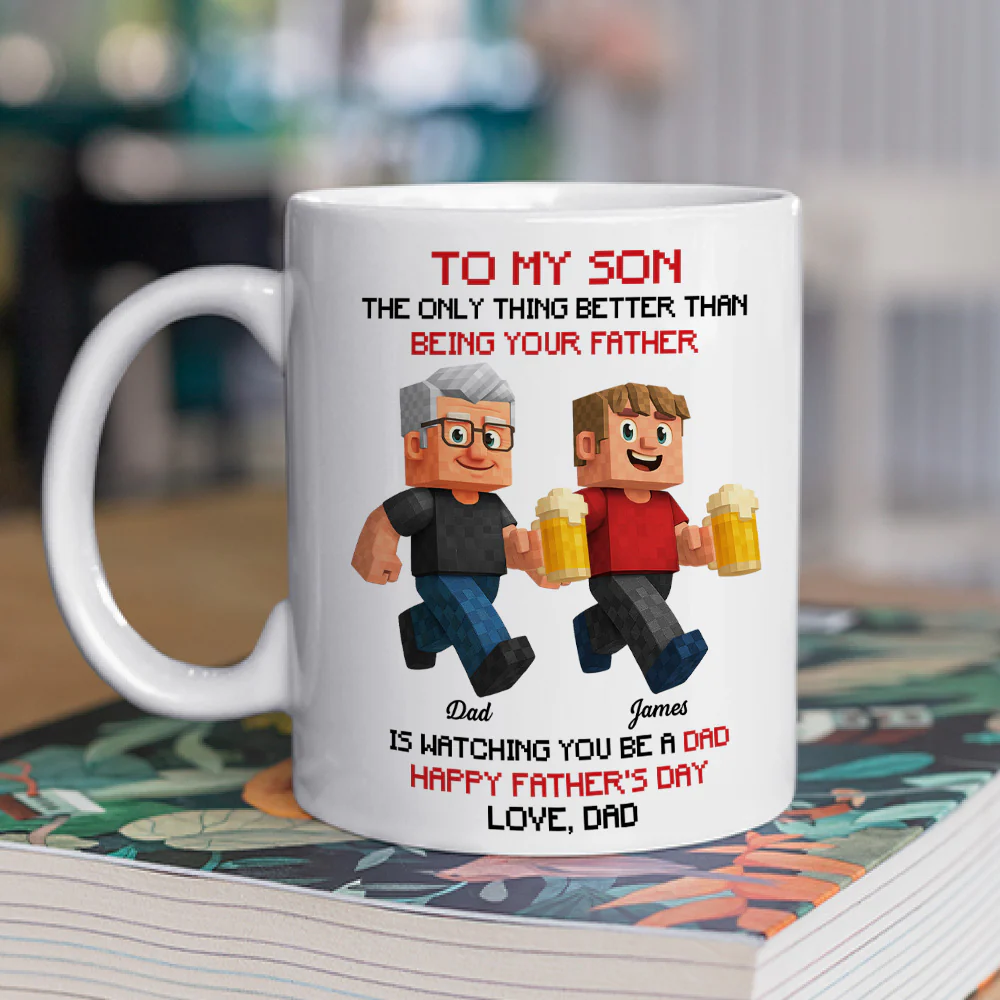 Watching You Become A Dad Gamer - Personalized Custom Coffee Mug - Image 2