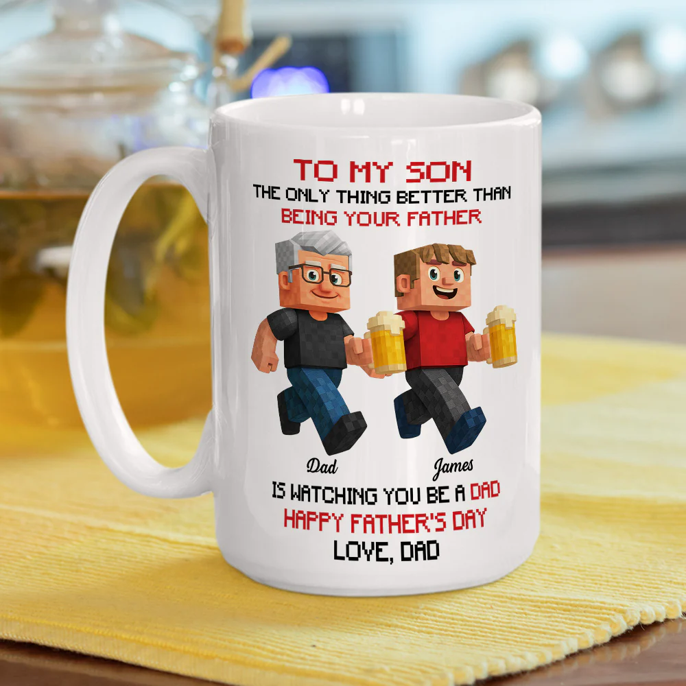 Watching You Become A Dad Gamer - Personalized Custom Coffee Mug - Image 5