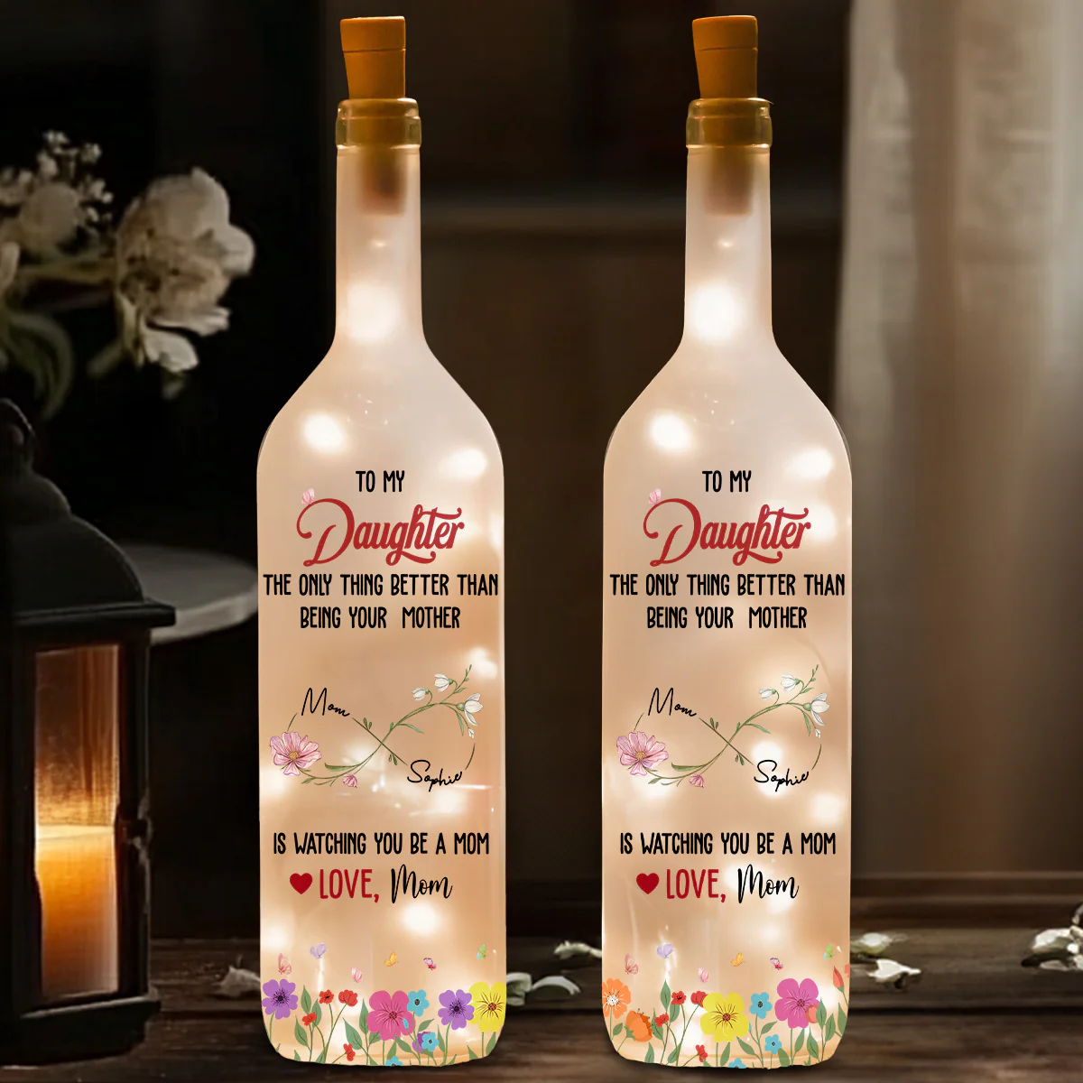 Watching You Being A Mom - Personalized Custom Bottle Lamp - Image 2