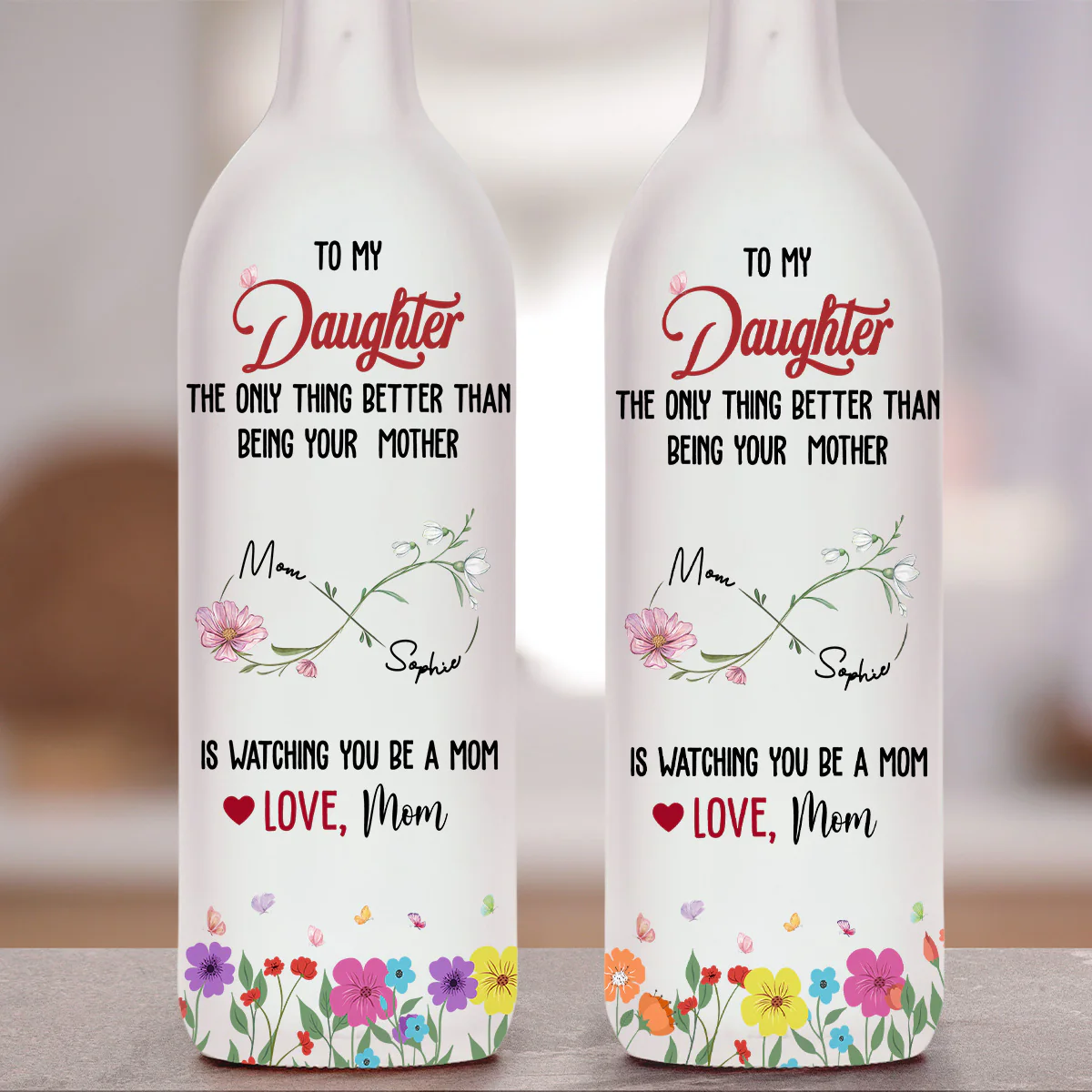 Watching You Being A Mom - Personalized Custom Bottle Lamp - Image 4