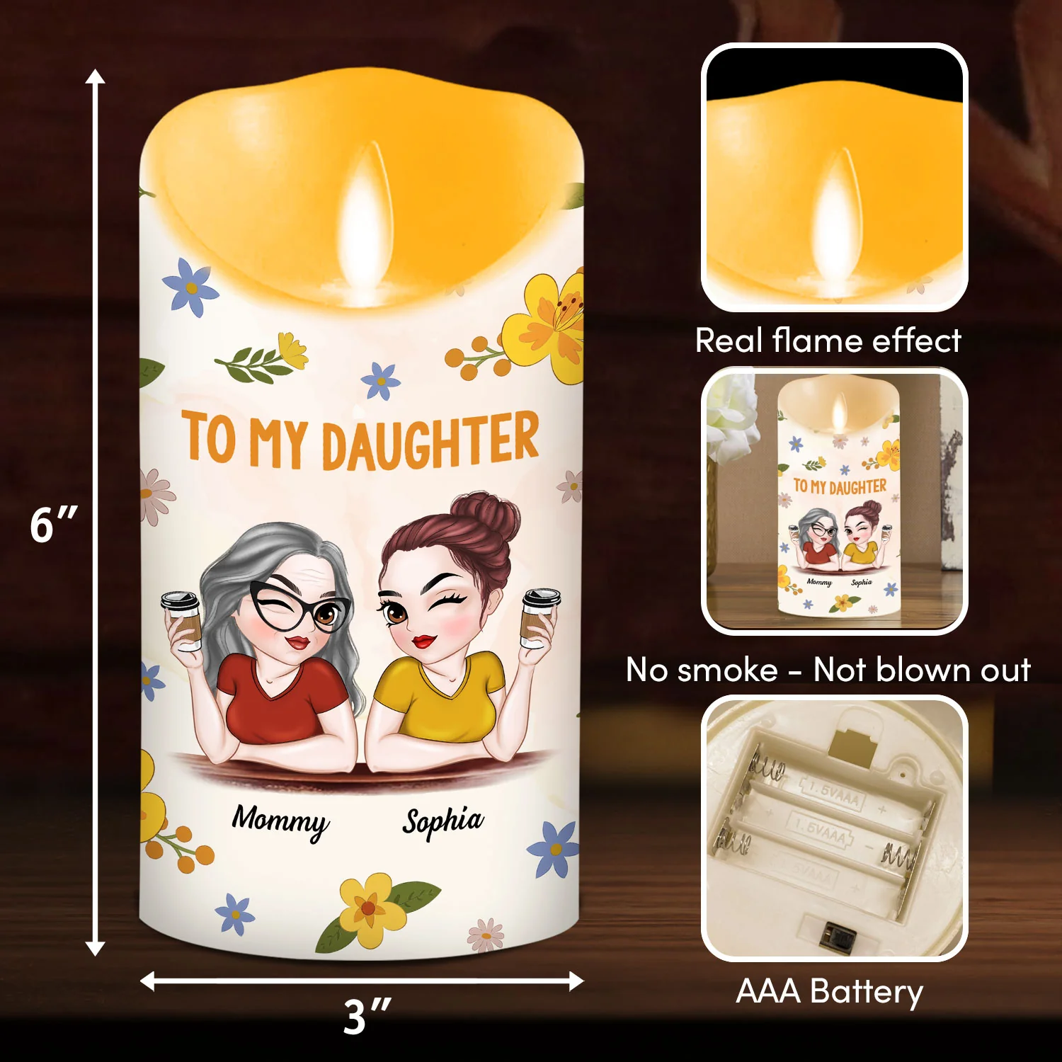 Watching You - Personalized Custom LED Candle - Image 3