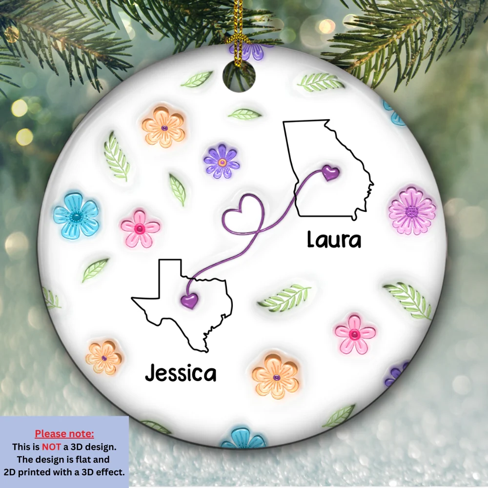Way Too Many Miles Away - Personalized Custom 3D Inflated Effect Ceramic Ornament - Image 5