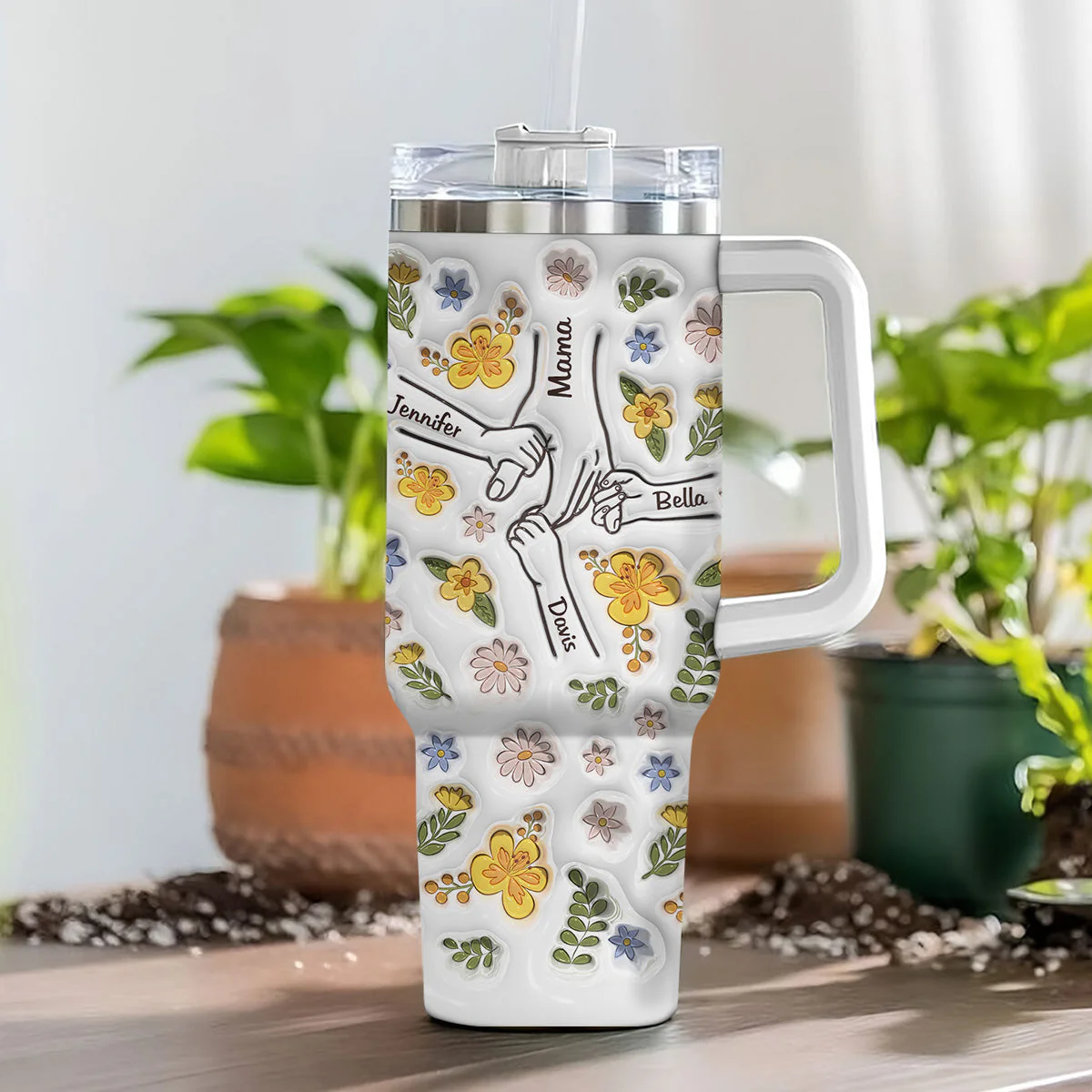 We Always Hand In Hand - Personalized Custom 3D Inflated Effect Printed 40 Oz Tumbler - Image 3