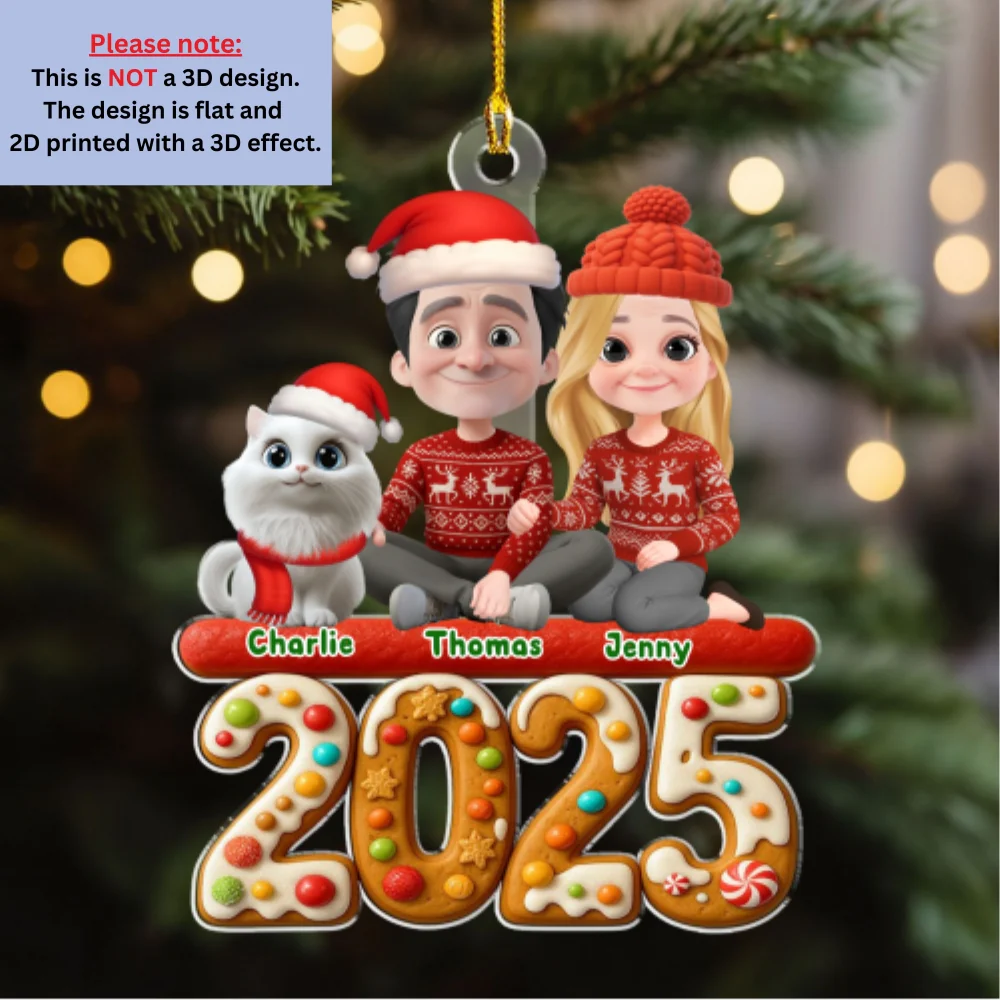 We And Our Cat Version 3 - Personalized Custom Acrylic Ornament - Image 6