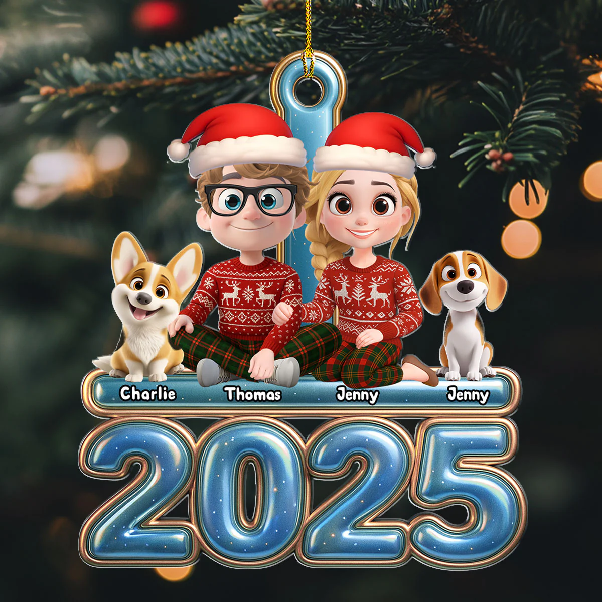 We And Our Dog Blue - Personalized Custom Acrylic Ornament - Image 3