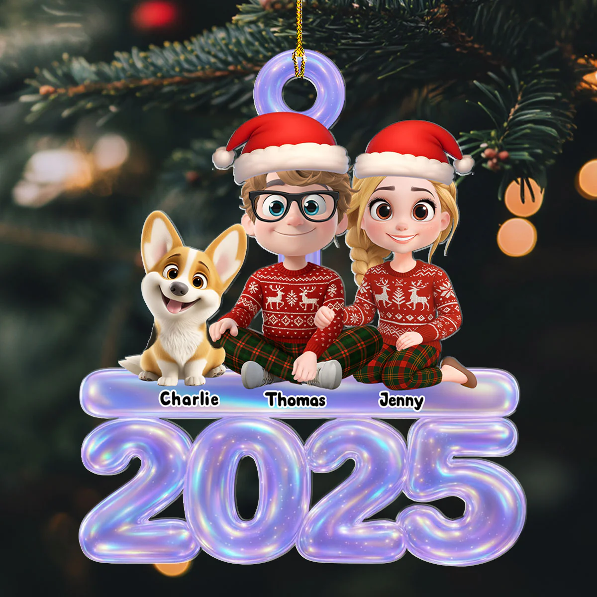 We And Our Dog Colorful - Personalized Custom Acrylic Ornament - Image 2