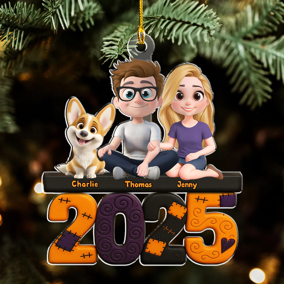 We And Our Dog Creepy - Personalized Custom Acrylic Ornament - Image 3