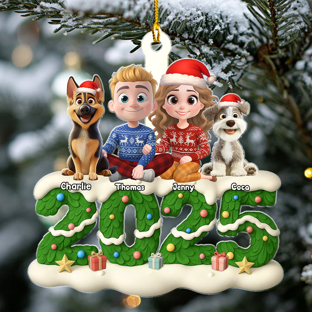We And Our Dog Green - Personalized Custom Acrylic Ornament - Image 4