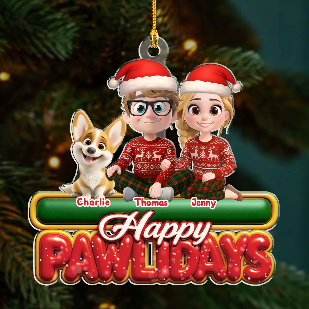 We And Our Dog Pawlidays - Personalized Custom Acrylic Ornament - Image 4