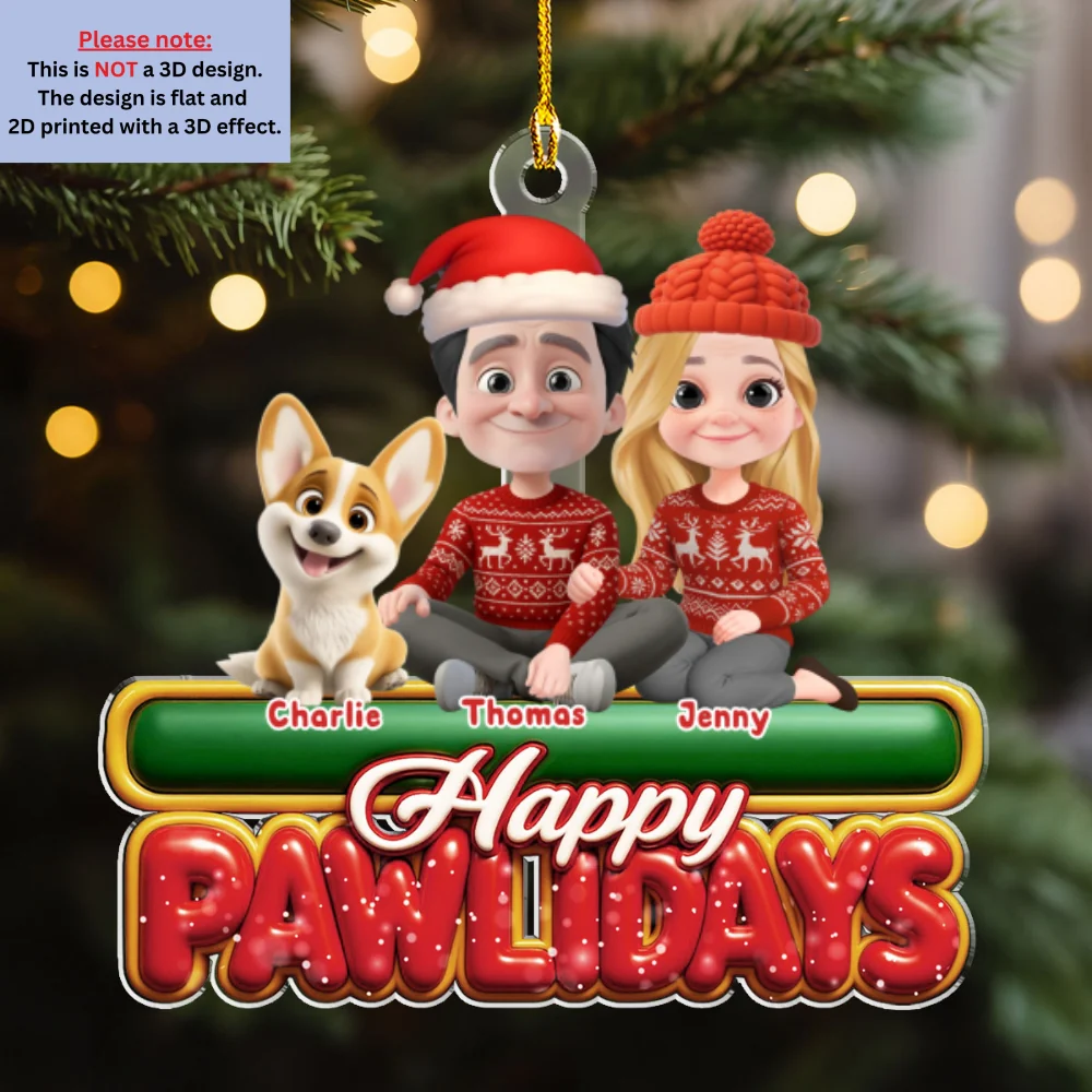 We And Our Dog Pawlidays - Personalized Custom Acrylic Ornament - Image 7