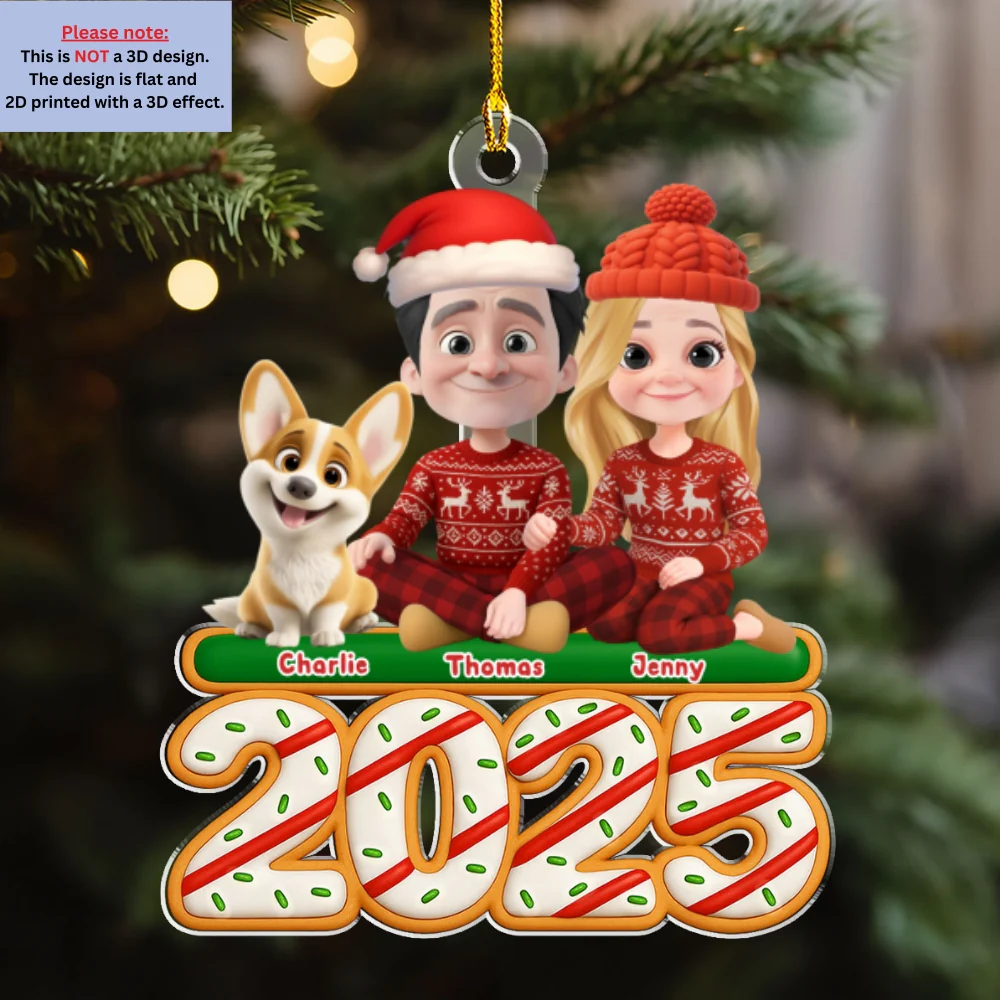 We And Our Dog Tree Cake - Personalized Custom Acrylic Ornament - Image 6