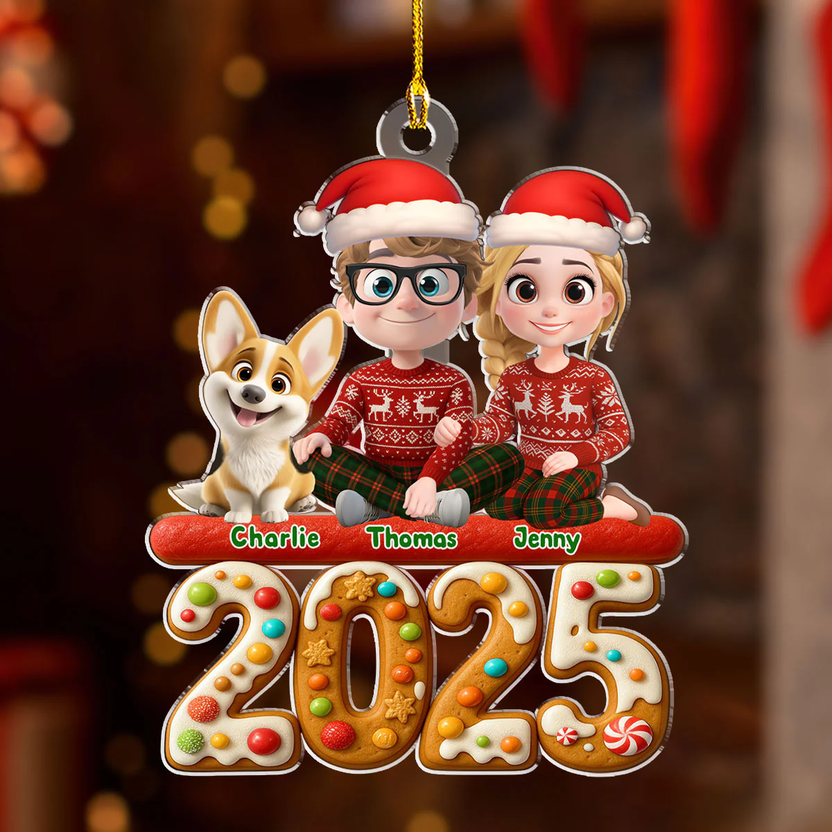 We And Our Dog Version 3 - Personalized Custom Acrylic Ornament - Image 2