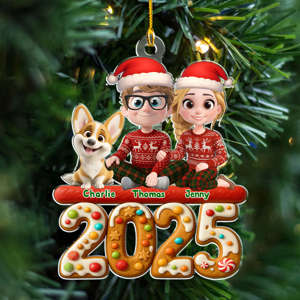 We And Our Dog Version 3 - Personalized Custom Acrylic Ornament - Image 3