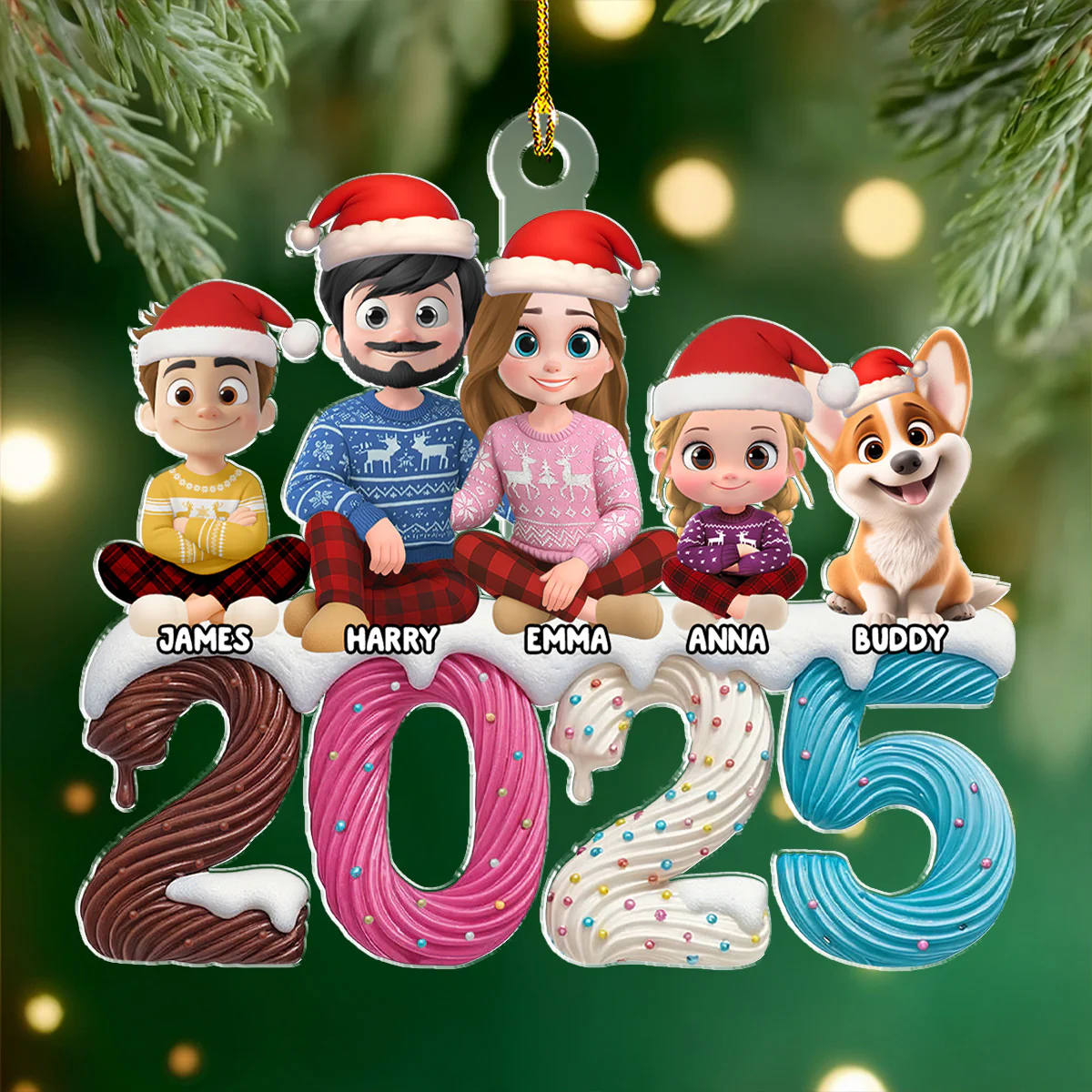 We And Our Kids Cream - Personalized Custom Acrylic Ornament - Image 2