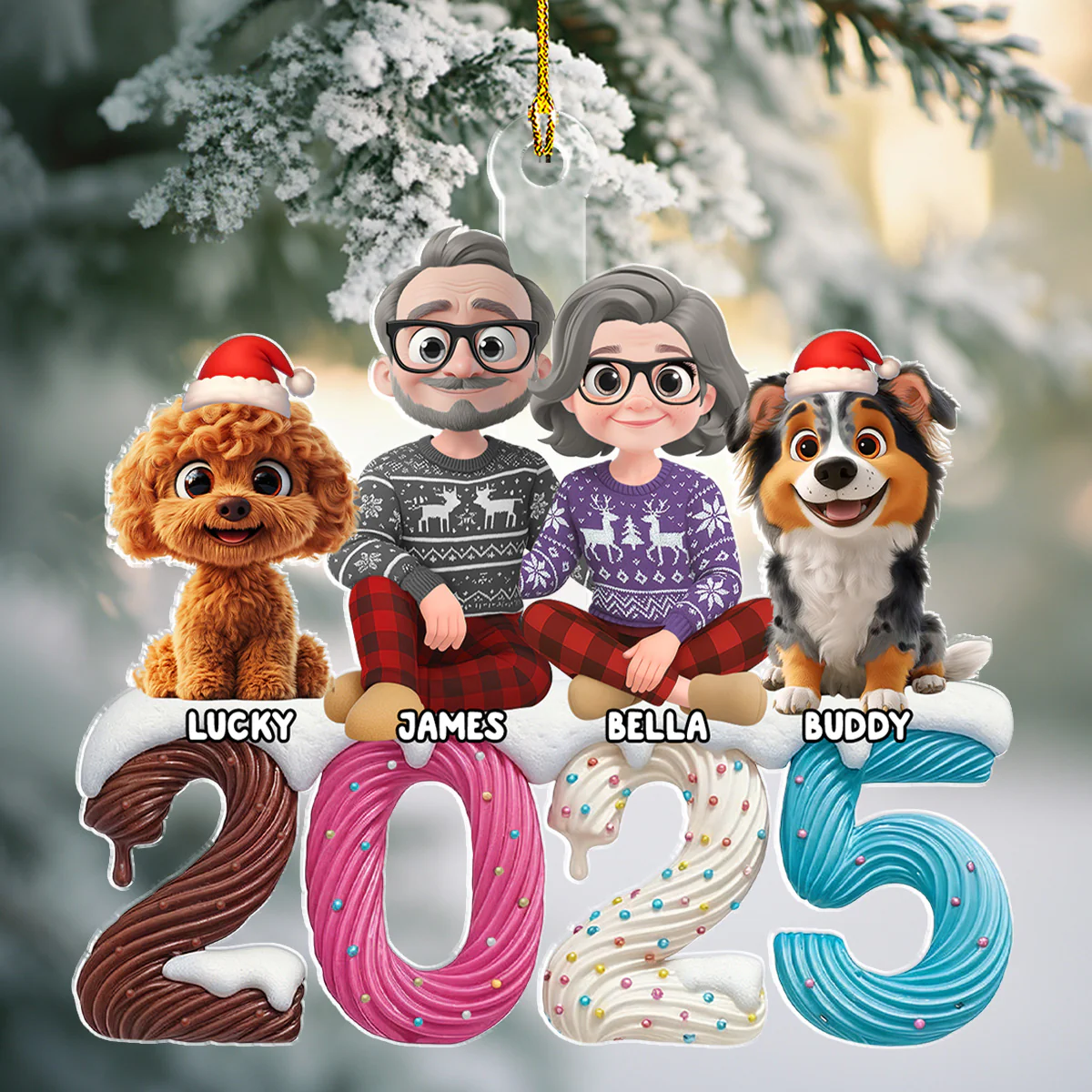 We And Our Kids Cream - Personalized Custom Acrylic Ornament - Image 3