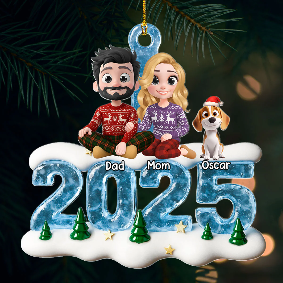 We And Our Kids Ice - Personalized Custom Acrylic Ornament - Image 2