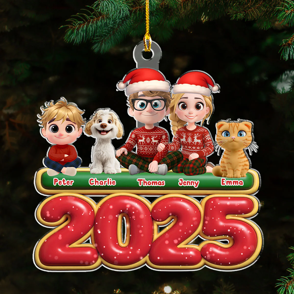 We And Our Kids Pet Version - Personalized Custom Acrylic Ornament - Image 4