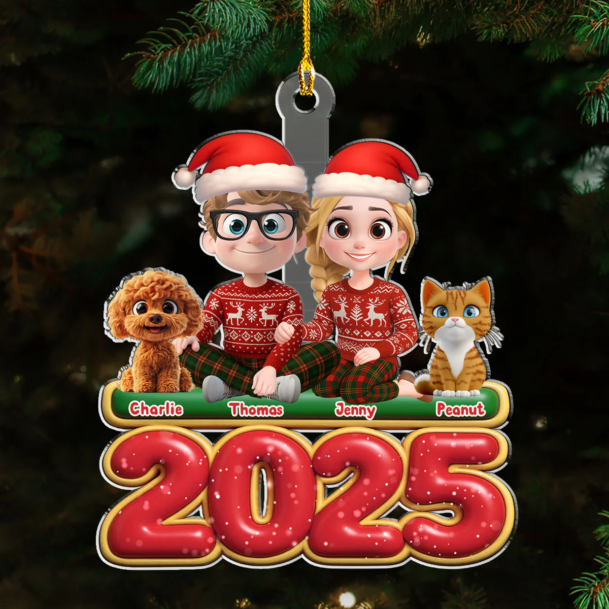 We And Our Pet - Personalized Custom Acrylic Ornament - Image 3