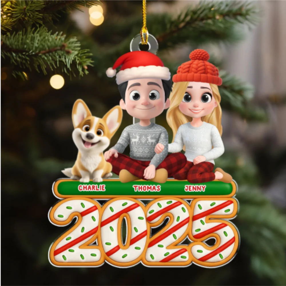 We And Our Pet Tree Cake - Personalized Custom Acrylic Ornament - Image 6