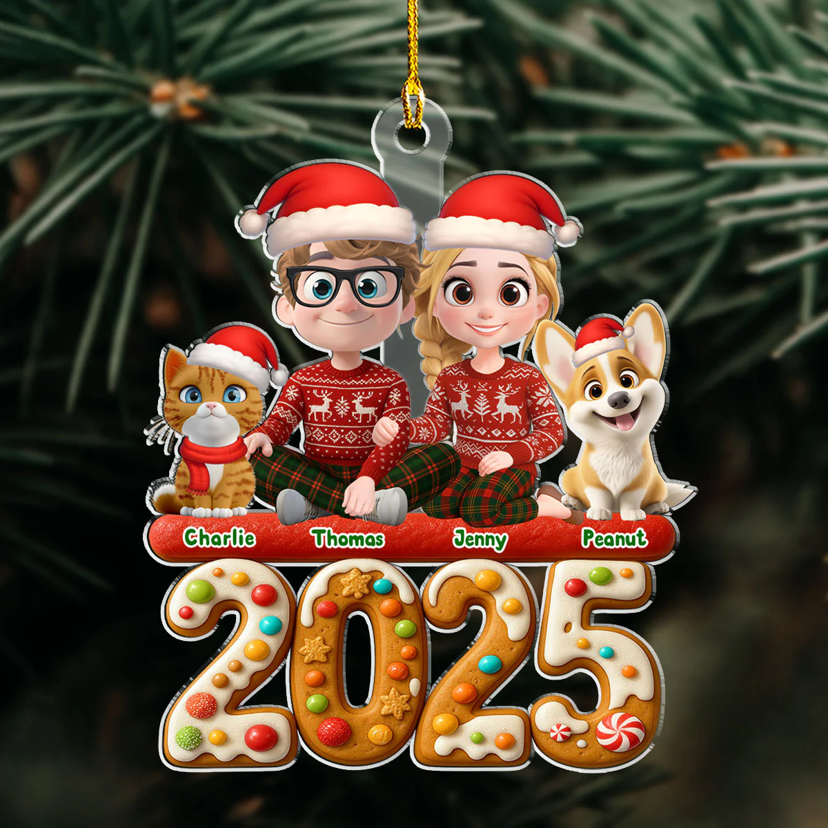 We And Our Pet Version 3 - Personalized Custom Acrylic Ornament - Image 2