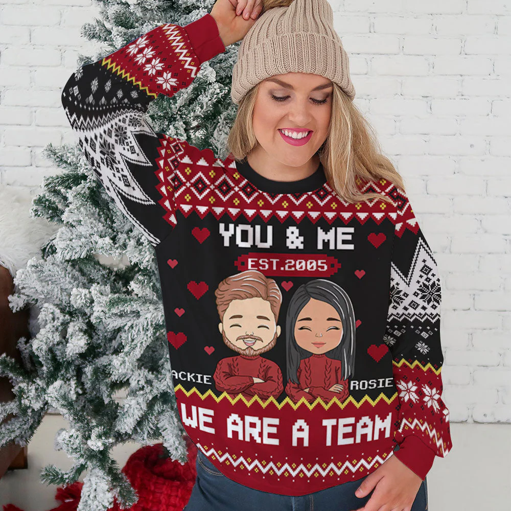 We Are A Team - Personalized Custom All-Over-Print Sweatshirt - Image 6